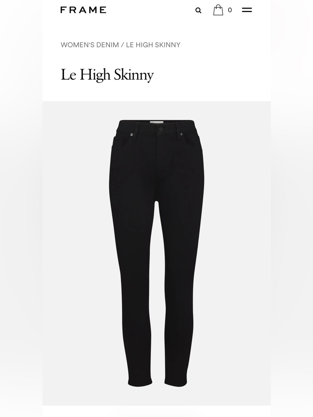 Frame Denim Black Skinny Women's Jeans